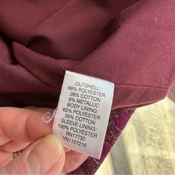 Isaac Mizrahi for Target 60s Style Elegant Pink w/Metallic Cropped Sleeve Jacket - Picture 2 of 7